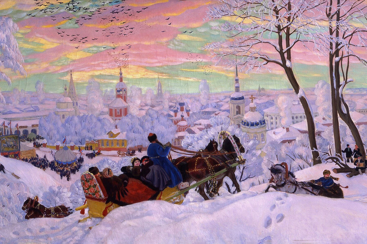 Картина Бориса Кустодиева «Масленица» (1916)