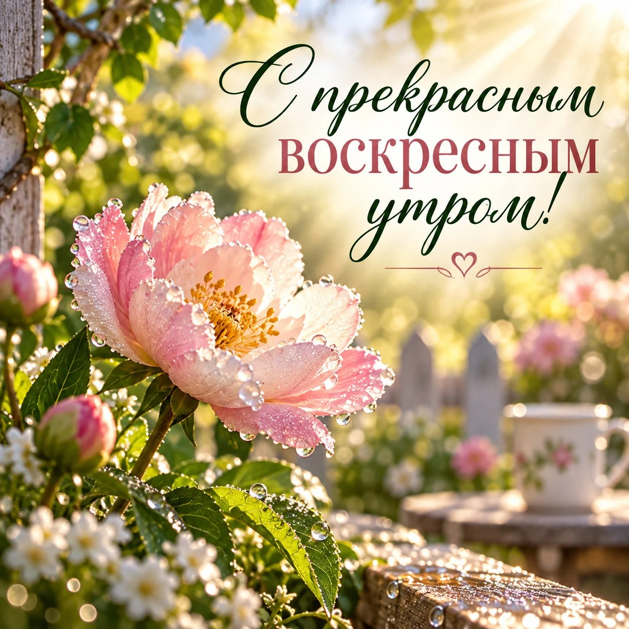 Открытка с пожеланием прекрасного воскресного утра