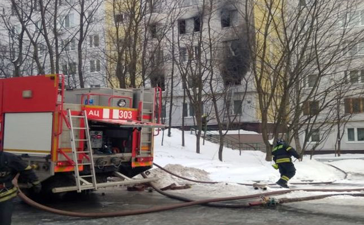 В девятиэтажке в Новой Москве произошел пожар