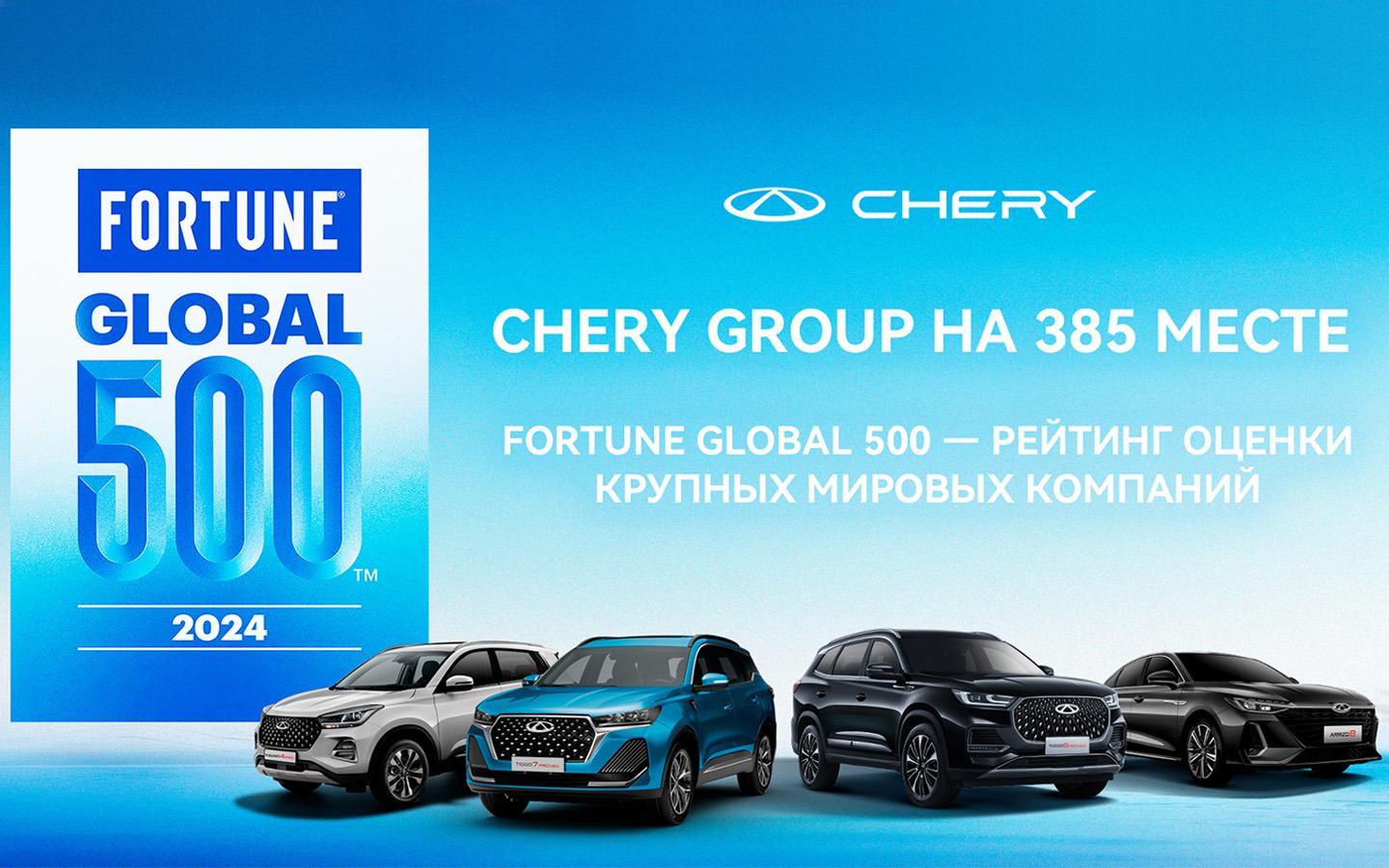 Автоконцерн Chery Group впервые вошел в список Fortune Global 500