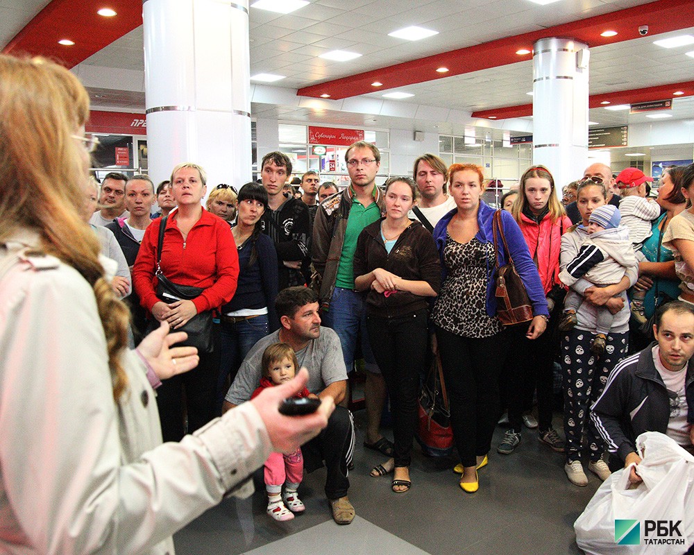 Новая группа беженцев прибыла на вокзал Казань-2