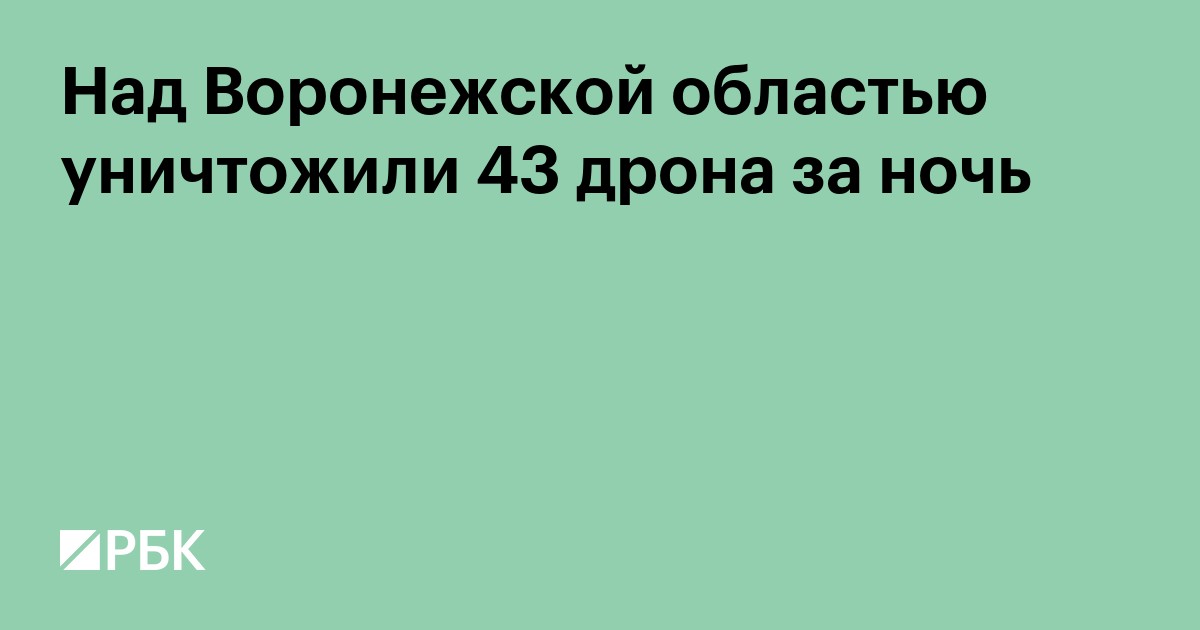 Над Воронежской областью уничтожили 43 дрона за ночь