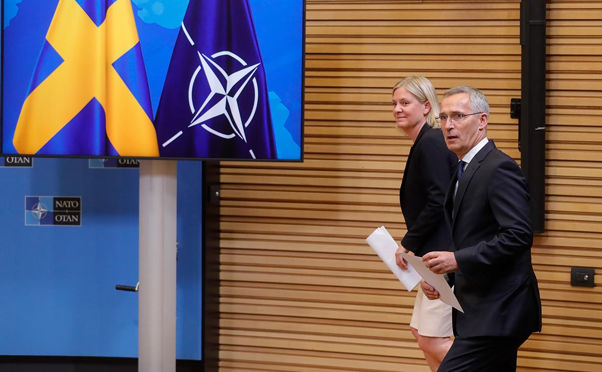 Премьер-министр Швеции Магдалена Андерссон и генсек НАТО Йенс&nbsp;Столтенберг