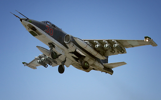 Российский штурмовик Су-25СМ на&nbsp;авиабазе &laquo;Хмеймим&raquo;