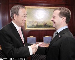 Пан Ги Мун ждет от Д.Медведева поддержки на выборах генсека ООН
