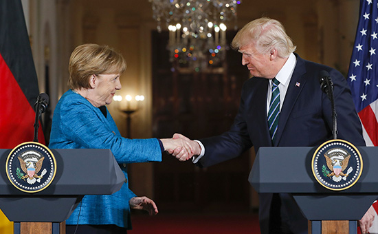 Ангела Меркель и Дональд Трамп


