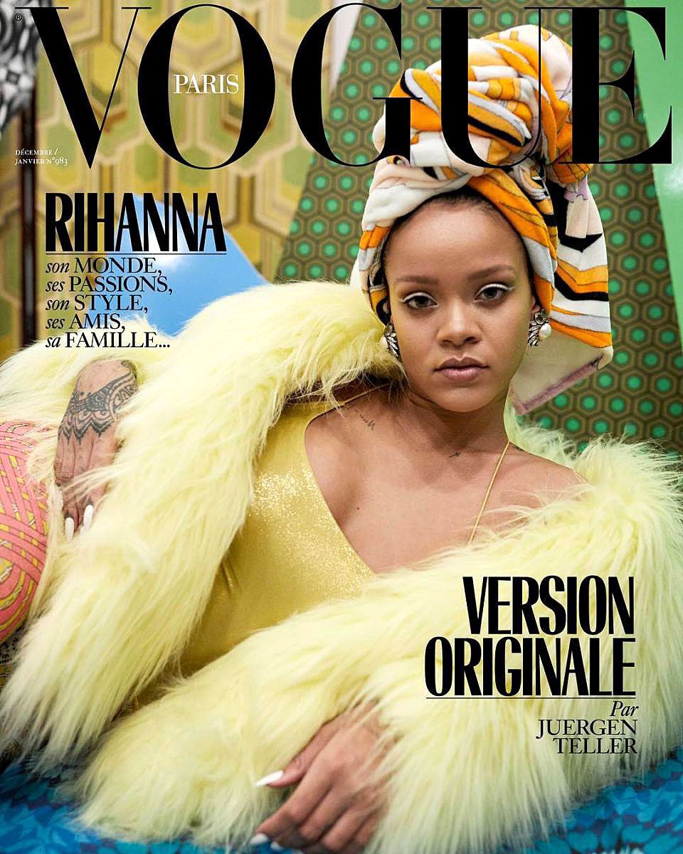 Рианна на декабрьской обложке французского Vogue, 2017