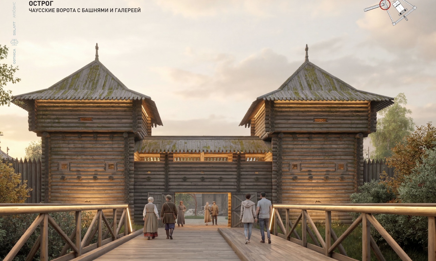 Чаусские ворота с башнями и галереей