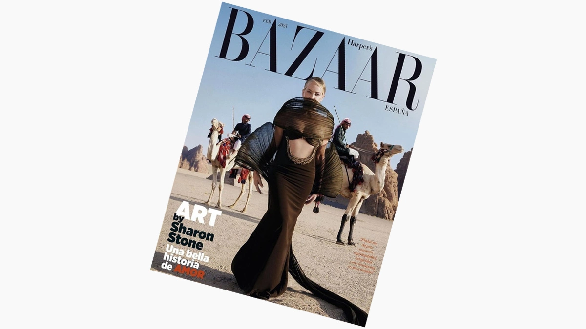 <p>Обложка испанского Harper&#39;s Bazaar с Шэрон Стоун</p>