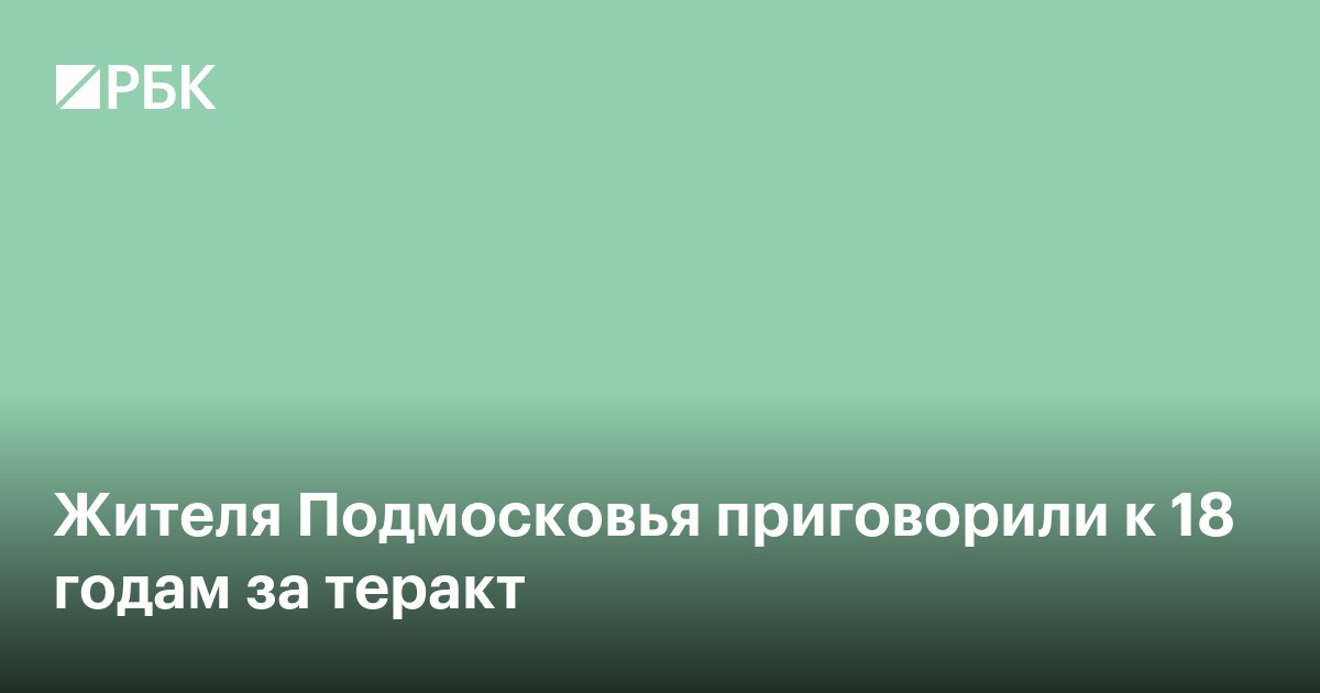 Жителя Подмосковья приговорили к 18 годам за теракт