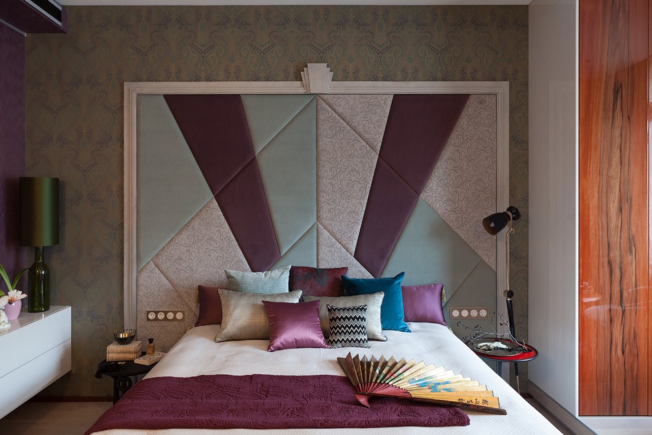 Спальня родителей оформлена в классических цветах ар-деко