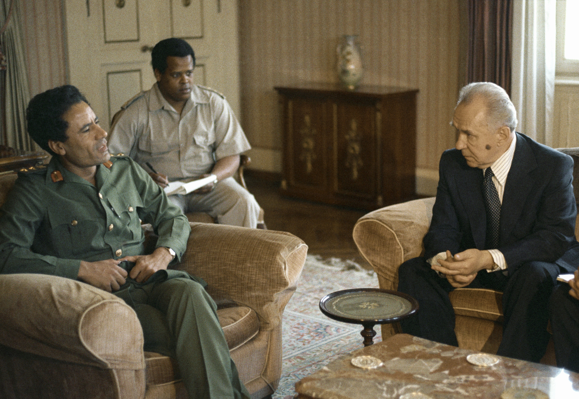 Председатель Совета министров СССР Алексей Косыгин встречается с ливийским лидером Муаммаром Каддафи.&nbsp;Ноябрь 1975 года
