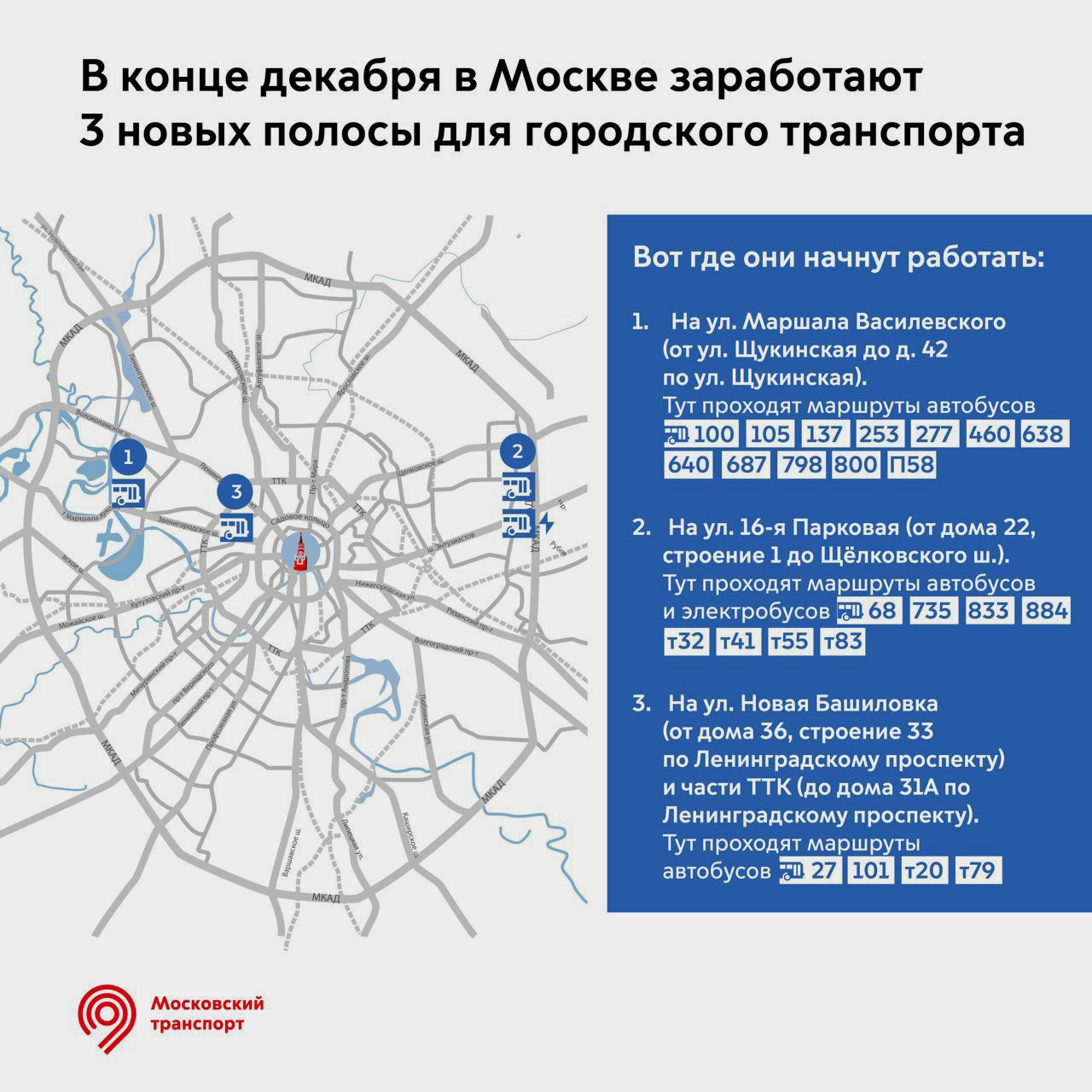 В Москве до конца 2020 года запустят новые выделенные полосы