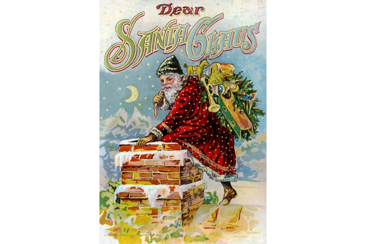 Рождественская открытка с Санта-Клаусом (1901)