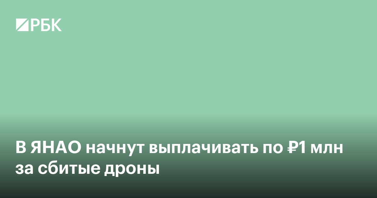 В ЯНАО начнут выплачивать по ₽1 млн за сбитые дроны