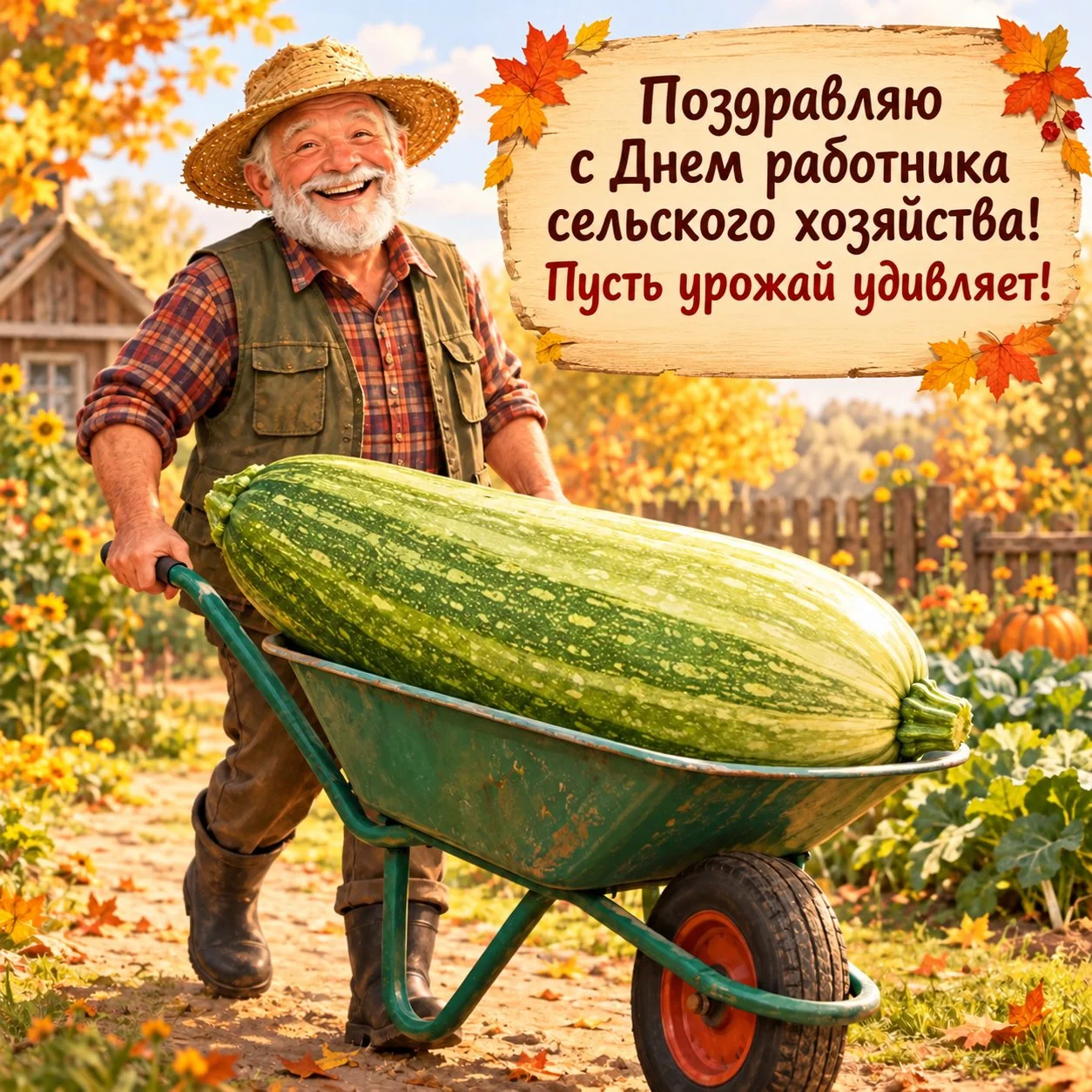 Смешная открытка ко Дню работника сельского хозяйства