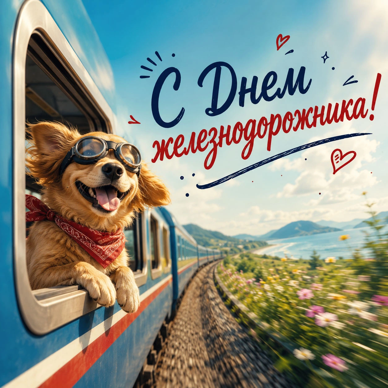 Прикольная открытка с Днем железнодорожника