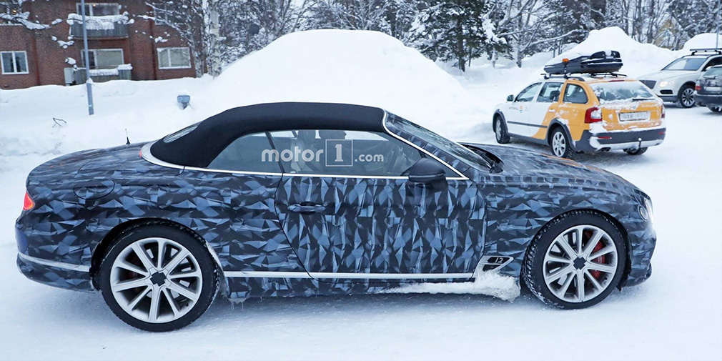 Кабриолет Bentley Continental GT испытали в зимних условиях