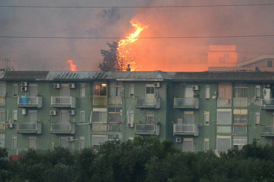 На фото:&nbsp;пожар в&nbsp;Палермо на Сицилии, 25 июля.

Из-за пожаров власти перекрыли дороги в нескольких районах 700-тысячного города, во второй половине дня огонь дошел до местного кладбища. Более 120 семей были эвакуированы из своих домов в следующих районах Палермо: Монделло, Капо-Галло и Поджо-Риденте