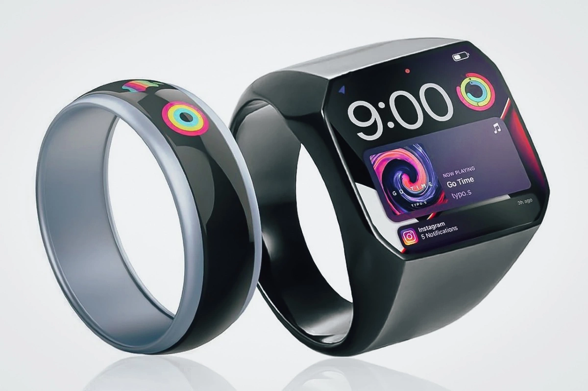 Предполагаемый дизайн смарт-колец от Apple с OLED-дисплеем и сенсорными поверхностями