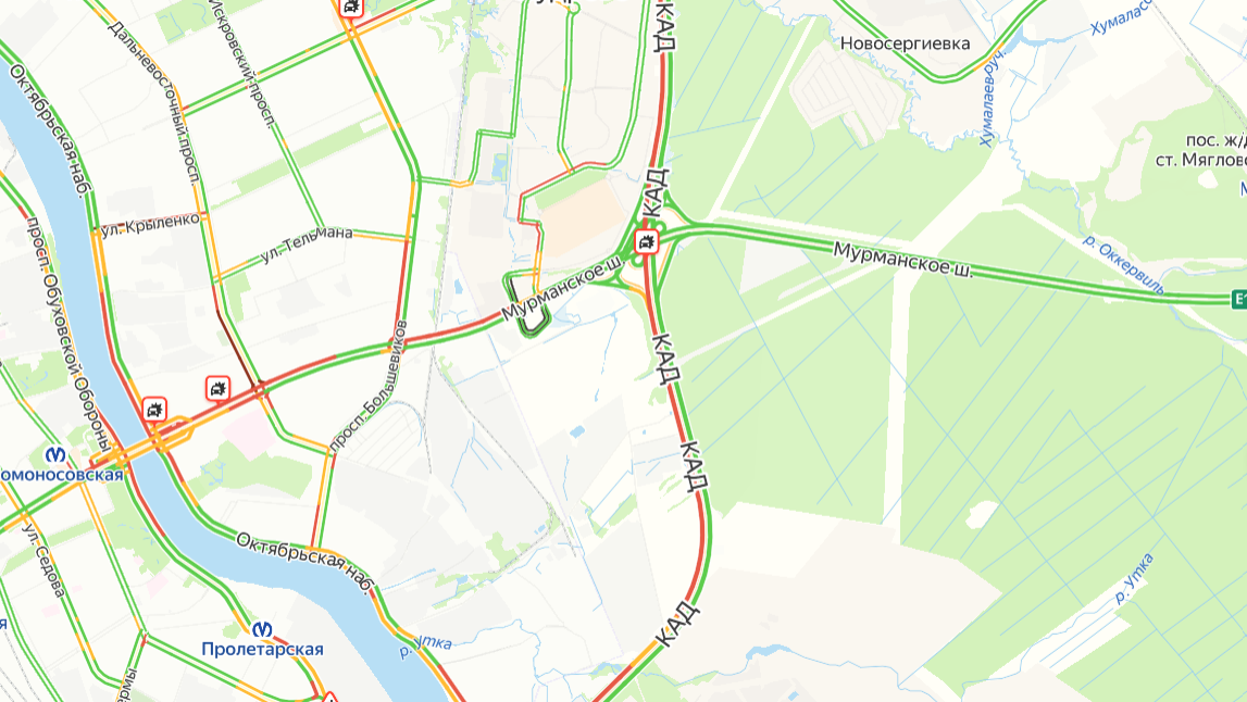 В Петербурге кольцевая дорога встала в 12-километровой пробке