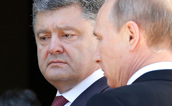 Петр Порошенко (слева) и&nbsp;Владимир Путин


