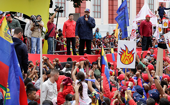 Президент Венесуэлы Николас Мадуро на митинге 1 мая 2016 года


