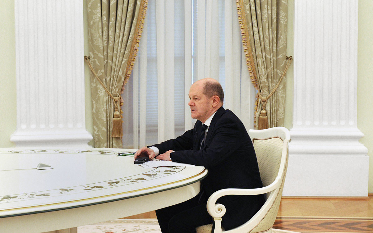 Путин и Шольц встреча 2022