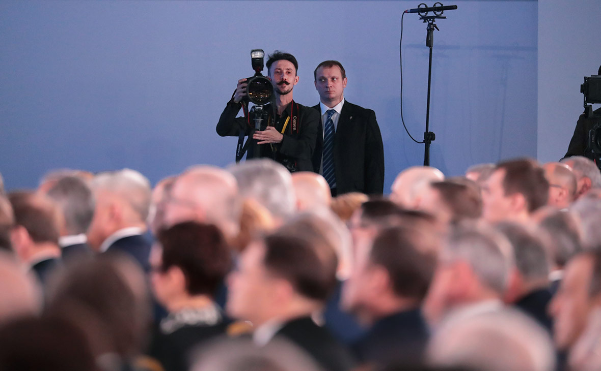 Во время выступления Владимира Путина перед Федеральным собранием


