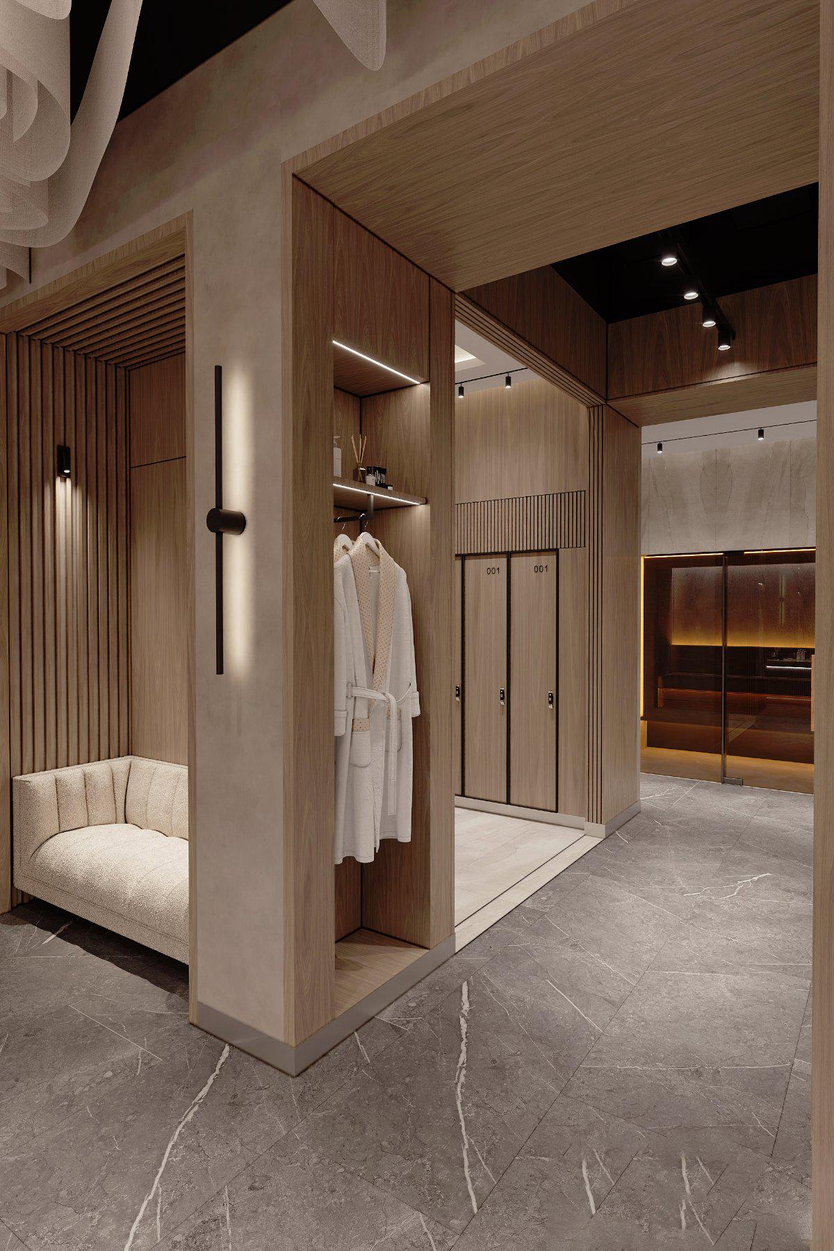 Раздевалки в Encore Spa, Encore Fitness