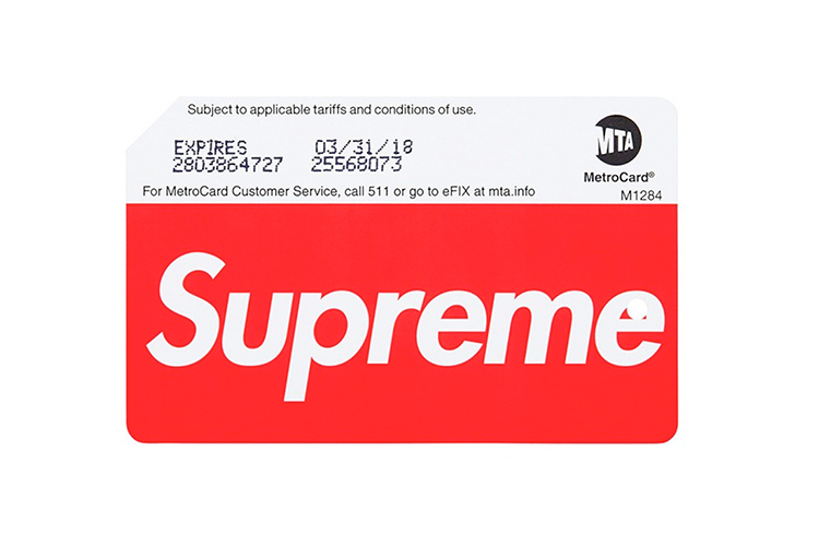 Транспортная карта MetroCard с логотипом Supreme