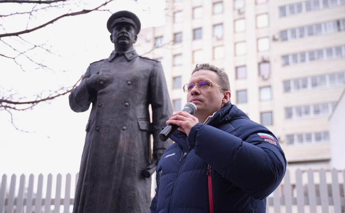 Георгий Филимонов на открытии памятника Иосифу Сталину, Вологда, 21 декабря 2024 года