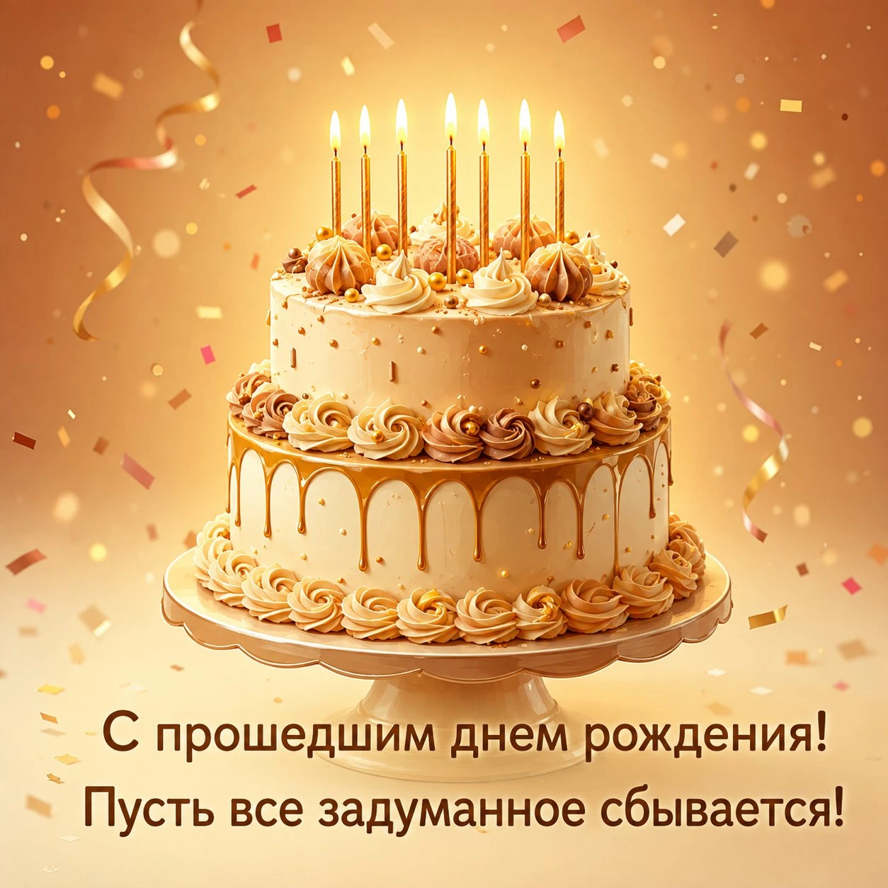 Красивая открытка с прошедшим днем рождения мужчине с пожеланием