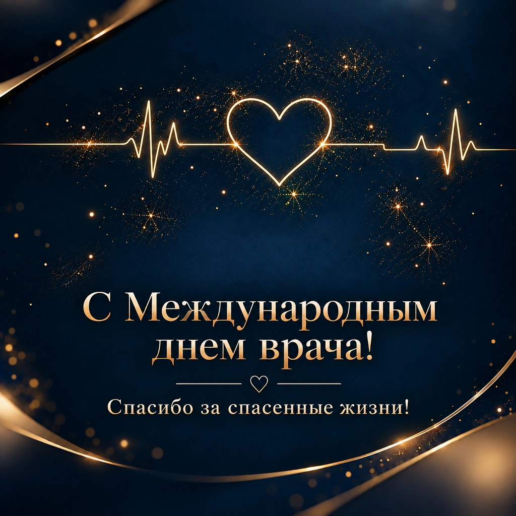 Поздравительная открытка к Международному дню врача мужчине, с благодарностью