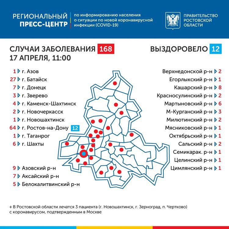 За сутки число больных коронавирусом в РО выросло на 23 человека