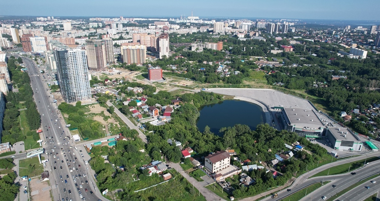 Территория первого проекта КРТ Брусники в Новосибирске