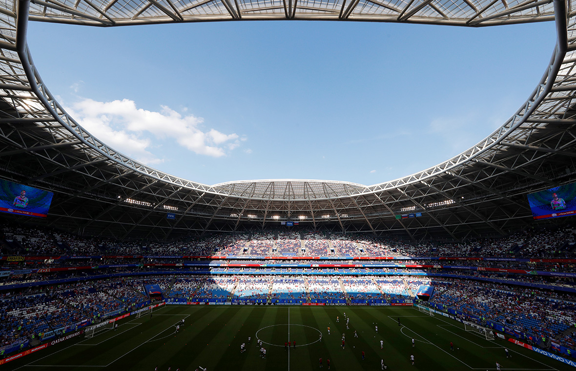 Стадион &laquo;Самара Арена&raquo; перед матчем ЧМ-2018 Россия &mdash; Уругвай. 25 июня 2018 года