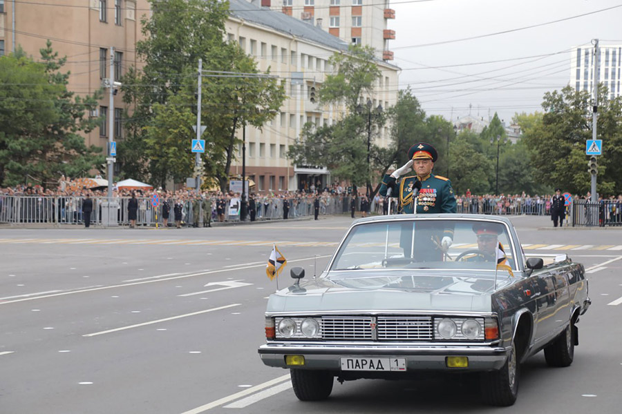 Парад, посвященный 80-й годовщине Дня Победы над милитаристской Японией и окончания Второй мировой войны в Хабаровске