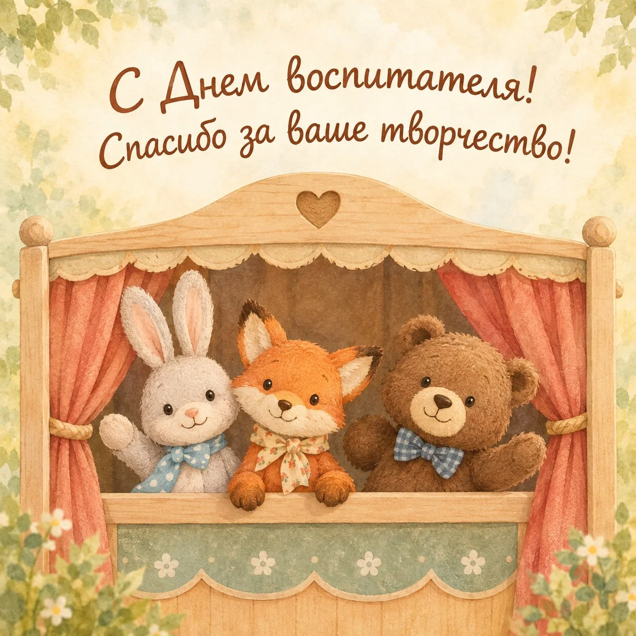 Милая открытка ко Дню воспитателя