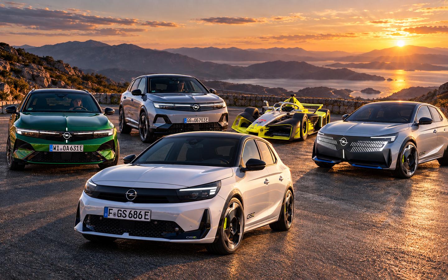 Opel STX Concept,&nbsp;Opel Corsa GSE,&nbsp;Opel GSE 27FE,&nbsp;Opel Astra Sports Tourer,&nbsp;Opel Grandland Electric AWD