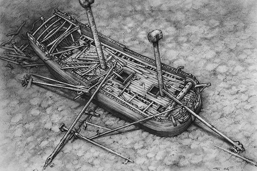 Рисунок обломков корабля &laquo;Фрау Мария&raquo;