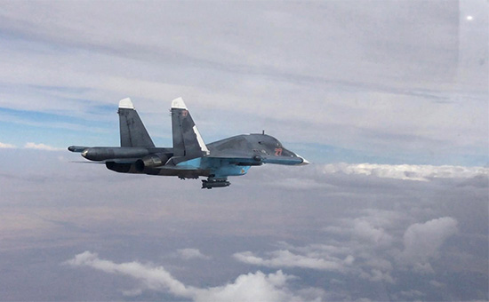 Российский Су-34 во&nbsp;время боевого вылета в&nbsp;Сирии