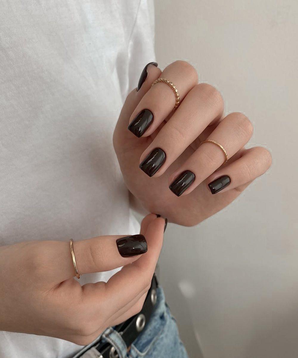 &laquo;Шоколад&raquo; на квадратных ногтях