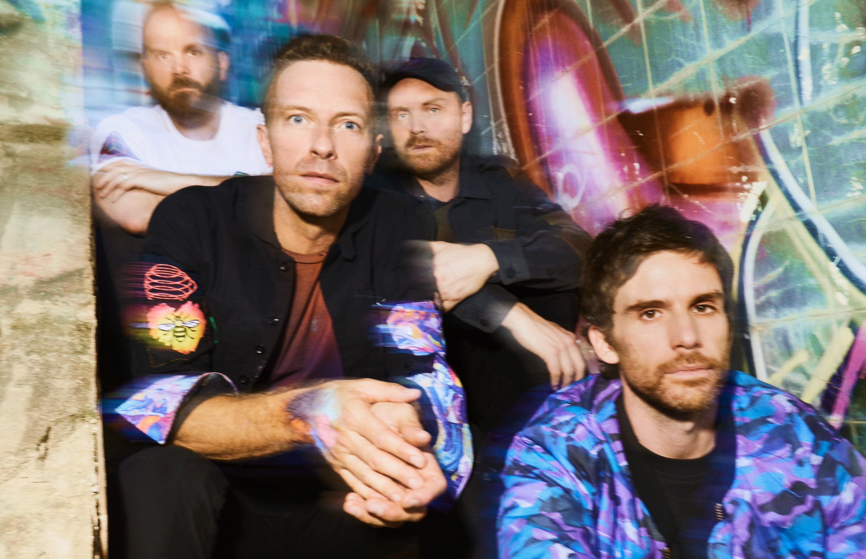 Участники группы Coldplay: Крис Мартин, Джонни Баклэнд, Гай Берримен, Уилл Чемпион