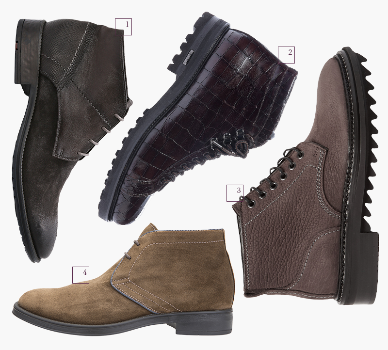 1 | Ботинки Lloyd; 2 | Ботинки Baldinini; 3 | Ботинки Geox; 4 | Ботинки Lanvin

