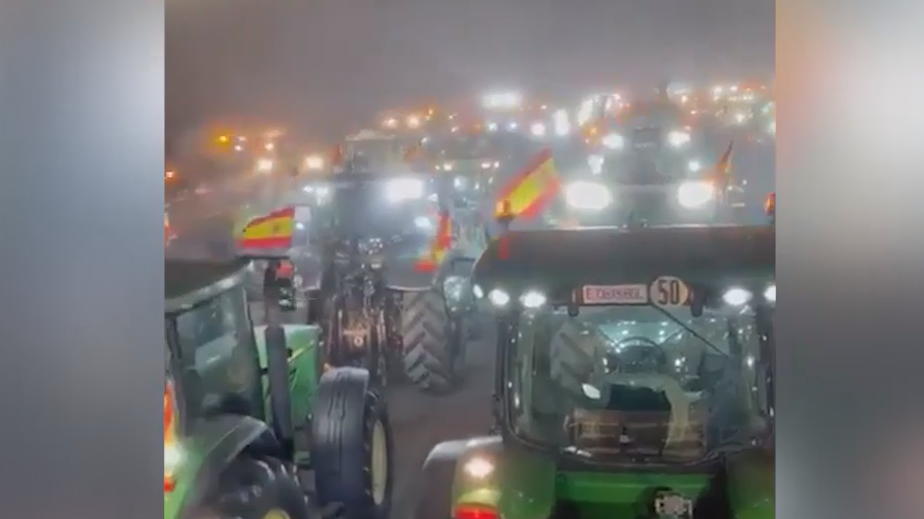 Сотни тракторов заблокировали дороги в Испании. Видео