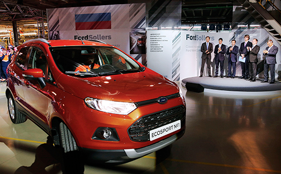 Во время церемонии запуска в&nbsp;производство автомобилей Ford EcoSport на&nbsp;заводе в&nbsp;Набережных Челнах. Декабрь 2014 года
