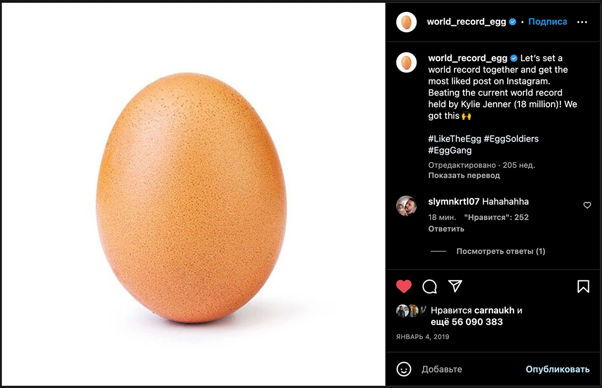@world_record_egg / Instagram (входит в корпорацию Meta, признана экстремистской и запрещена в России)