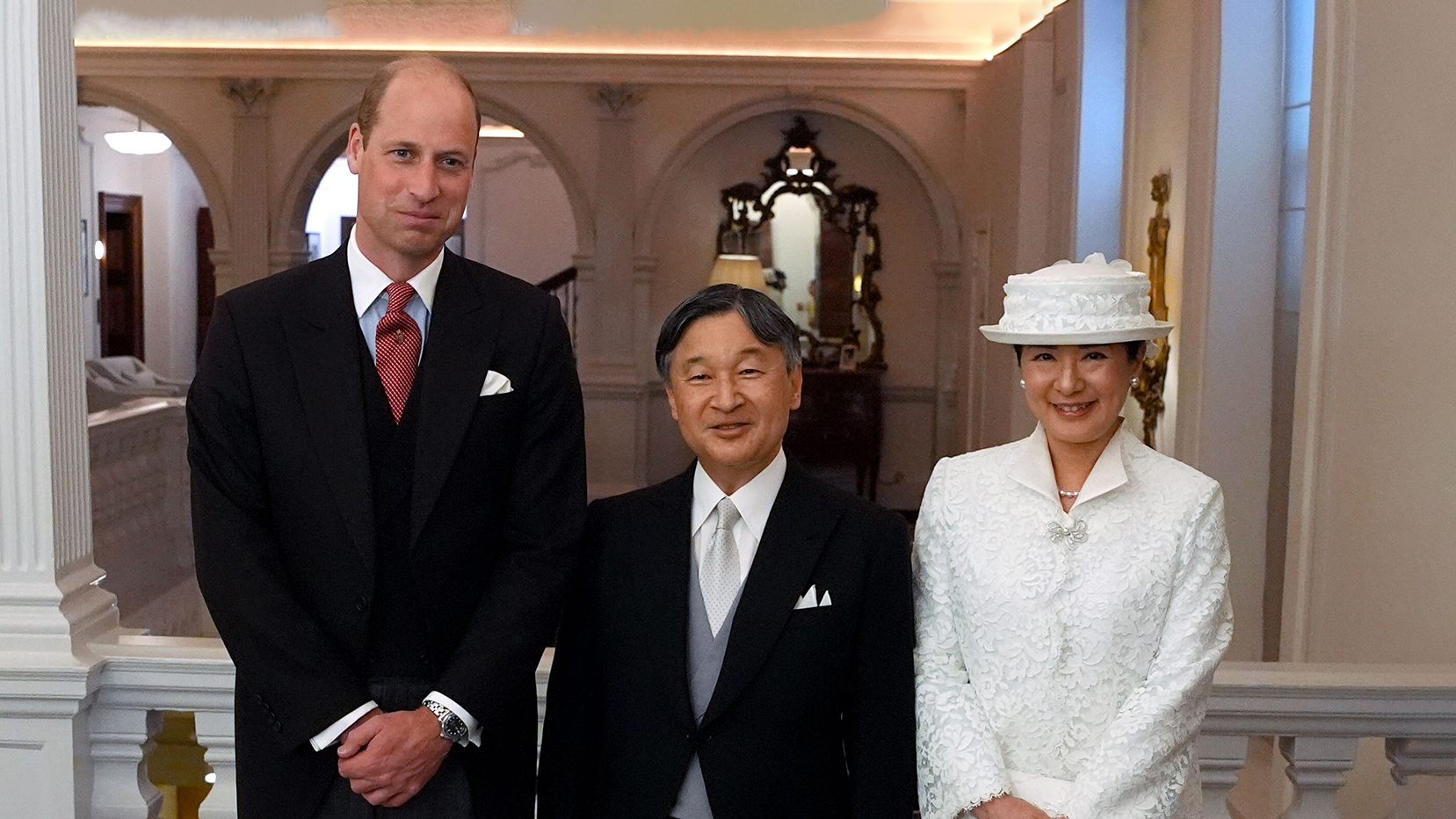 <p>Принц Уильям, император Нарухито и императрица Масако в Лондоне</p>