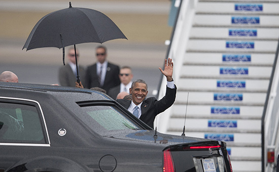 Президент США Барак Обама&nbsp;в&nbsp;международном аэропорту&nbsp;в Гаване


